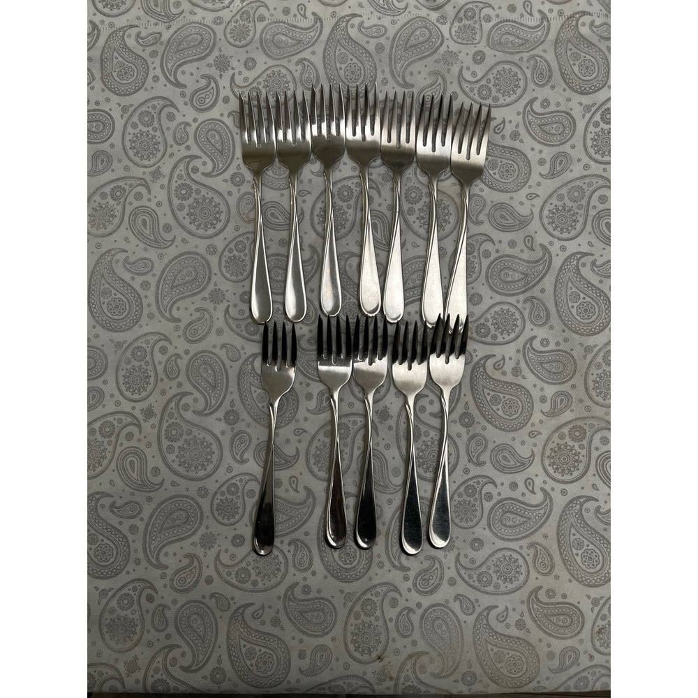 Lot 12 Oneida USA Stainless Steel Salad Cake Forks Classic Pattern